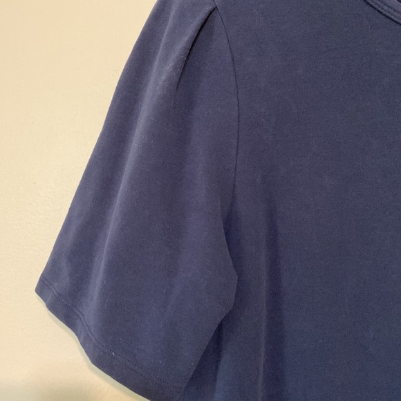 Lilla P Navy Blue Jersey Short Sleeved Midi T-shirt Style Dress size Large - Picture 3 of 11